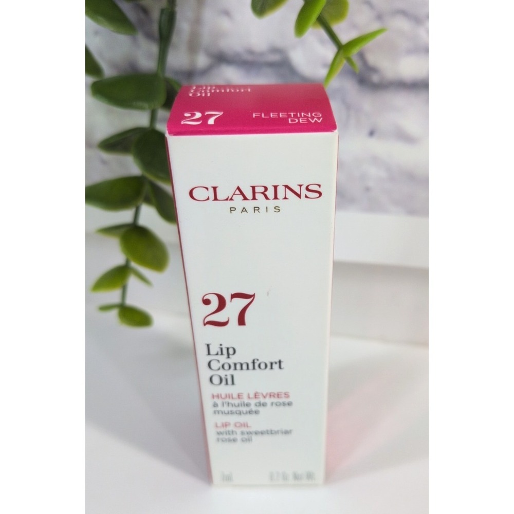 NIB HTF😍Clarins Paris Lip Comfort Oil 27 Fleeting Dew Hydrating Gloss 7ml .02oz